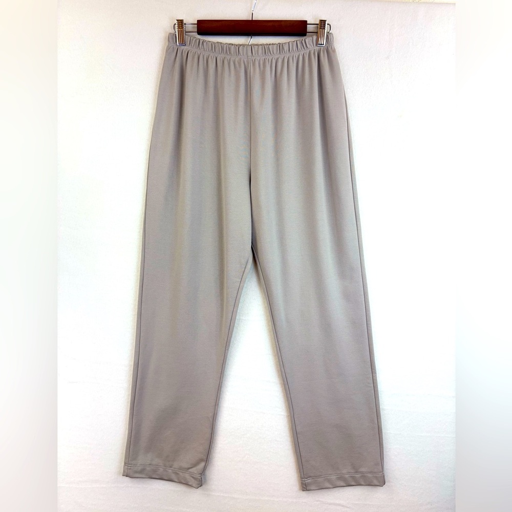 BRYN WALKER Pants Womens Small Grey Beige Pull On‎ Stretch Lagenlook Ponte Knit